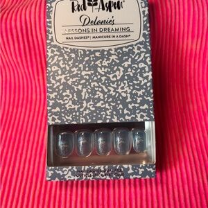 Red Aspen Blue Nail Dashes- Delanies lessons in dreaming